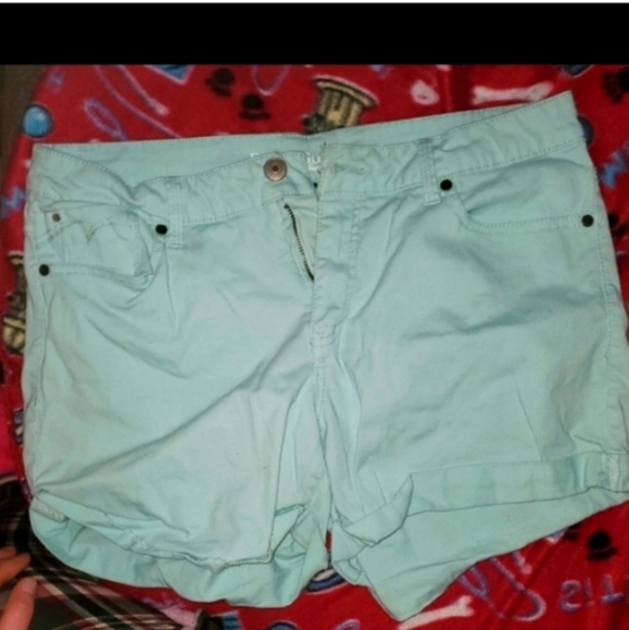 💋5/20 Faded glory blue shorts size 14 - Picture 1 of 3